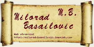 Milorad Basailović vizit kartica